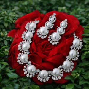 Pearl and Diamond Floral Border Set