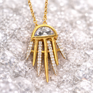 Golden Sunray Diamond Necklace Set