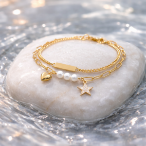 Stellar Pearl Charm Bracelet