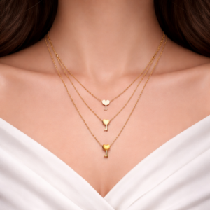 Layered Heart Key Pendant Necklace