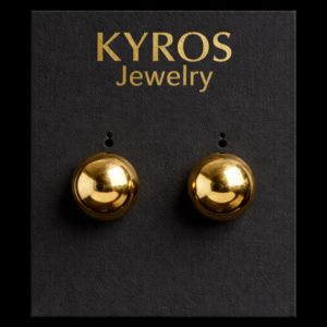 18K Gold High-Polish Ball Studs.