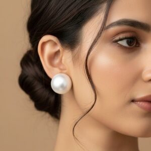 Classic White Pearl Stud Earrings