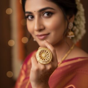 Traditional Gold-Plated "Chakra" Statement Ring.