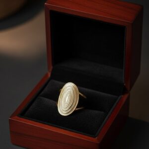 Vintage Etched Oval Signet Ring
