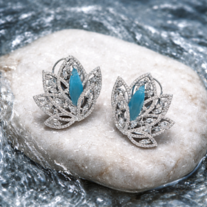 ❤️Blue Crystal Lotus Leaf Drop Earrings❤️