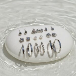 Elegant Silver Stud & Hoop Set