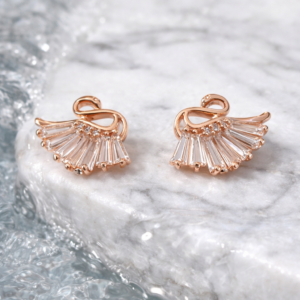 Swan Wing Crystal Stud Earrings