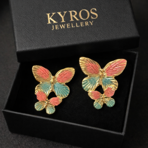 Butterfly Enamel Stud Rings