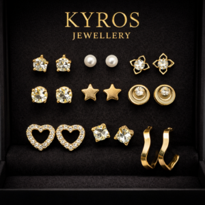 Elegant Gold Stud & Hoop Earrings Set (Multi-Design Collection)